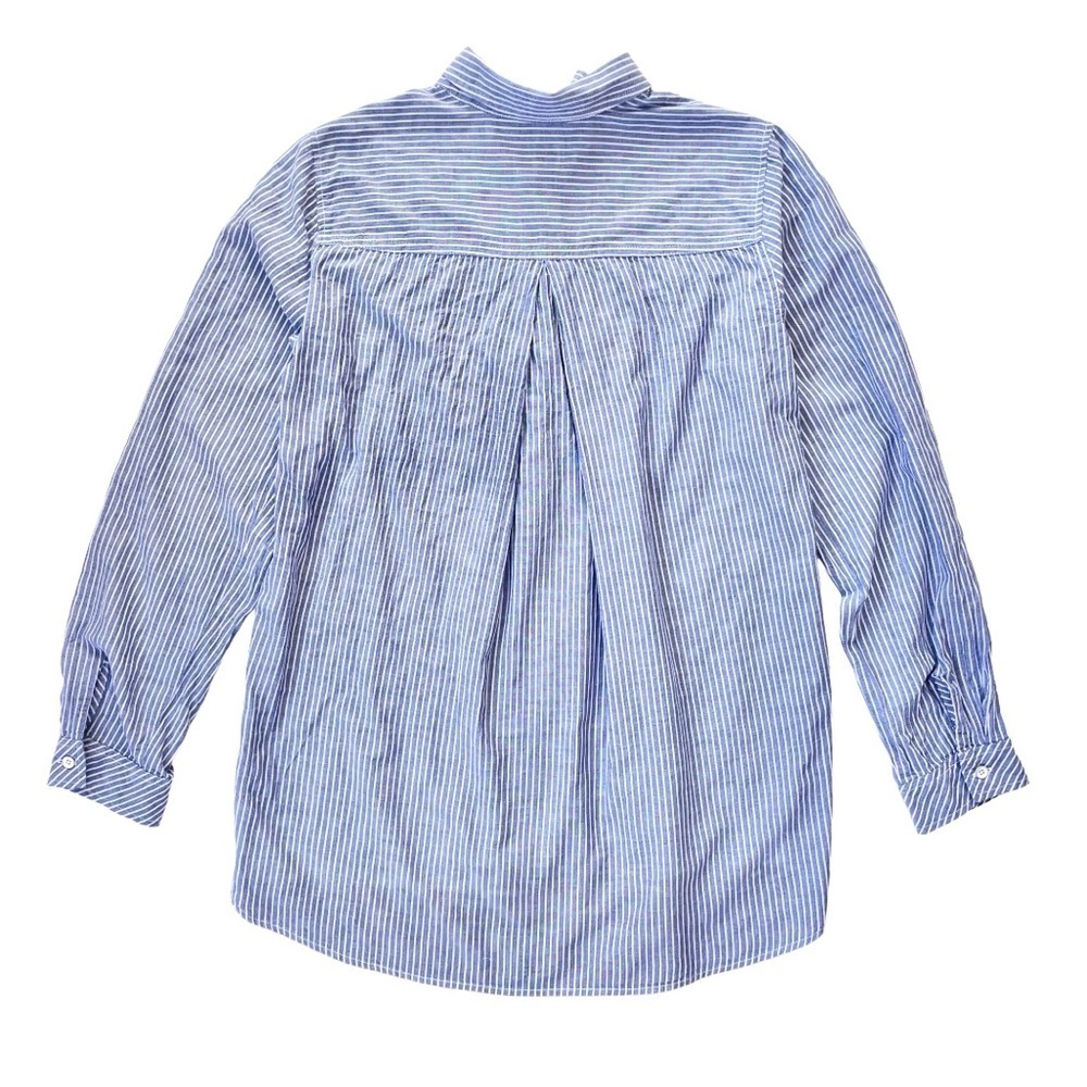Sonoma Blue & White Striped Shirt, Flower Embroidery, Long Sleeve, Sz Medium - Picture 2 of 6